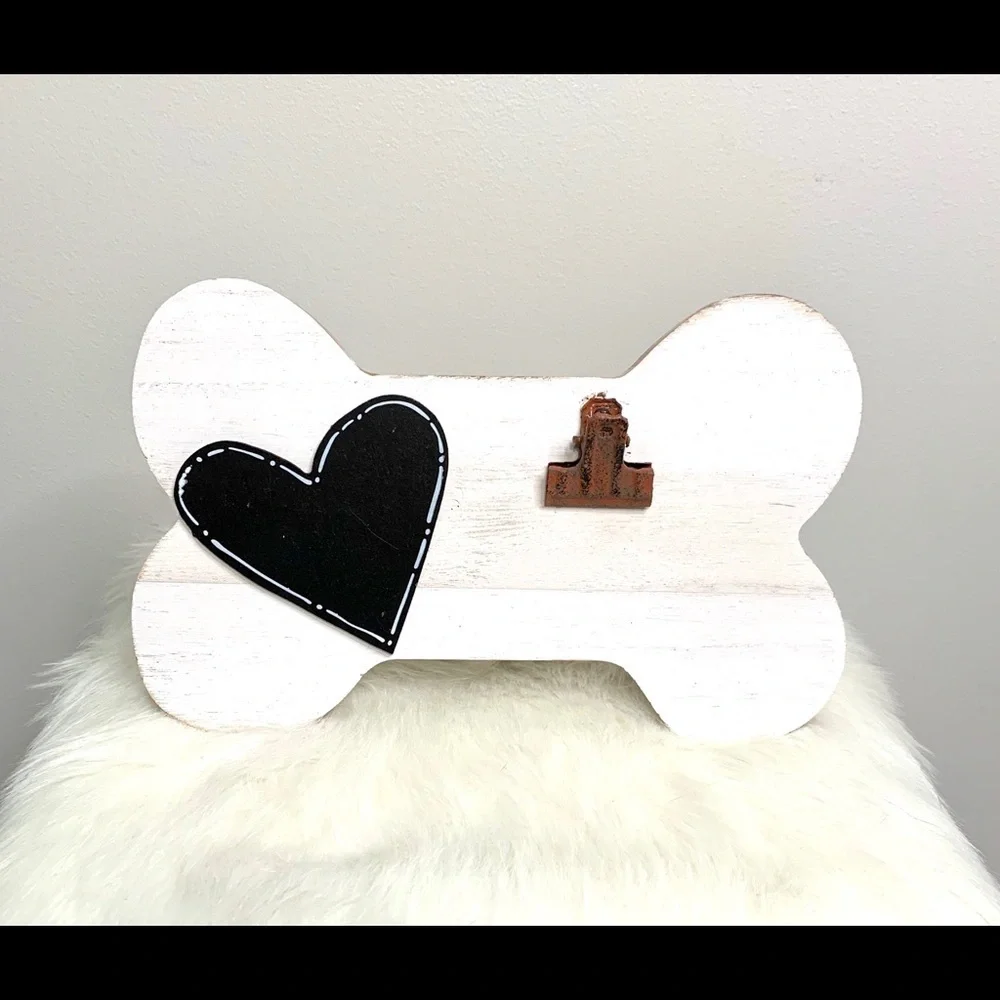 Boutique Dog Bone Picture Frame White/Black